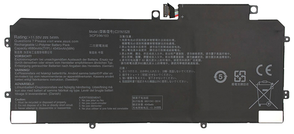 Baterai laptop penggantian untuk Asus UX360CA-1B 
