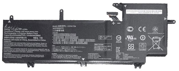 PC batteri Erstatning for Asus UX561UD-E2026T 