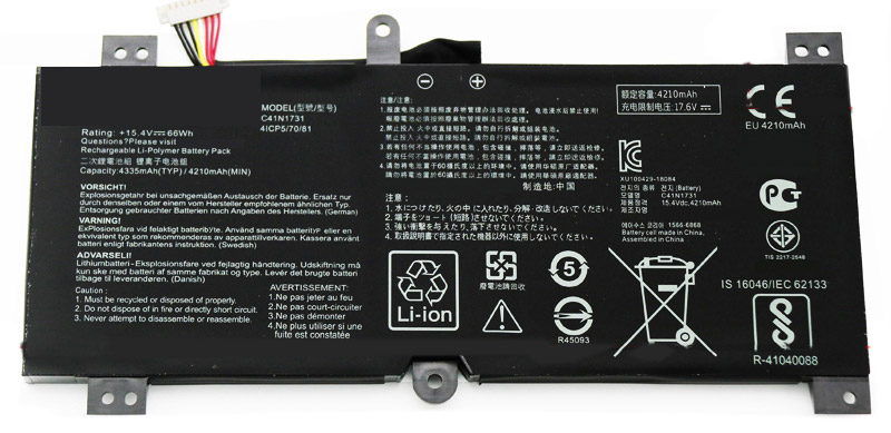 PC batteri Erstatning for asus ROG-Strix-Scar-II-GL504GS 