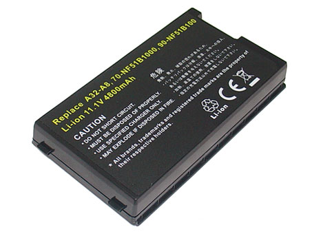 PC batteri Erstatning for asus A8Tc 