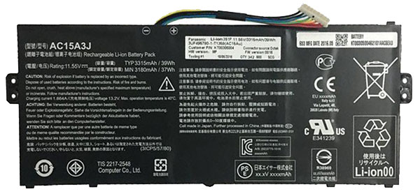 ノートパソコンのバッテリー 代用品 ACER Chromebook-R11-CB5-132T-C732 