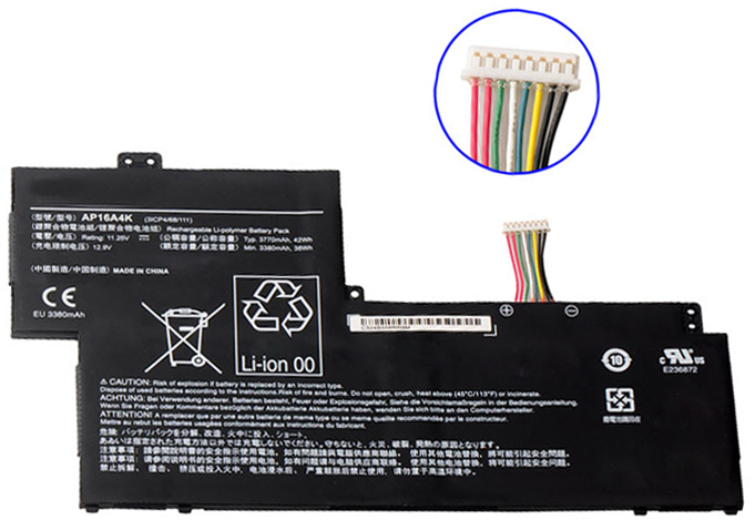 PC batteri Erstatning for Acer Aspire-One-Cloudbook-AO1-132-C3FQ 