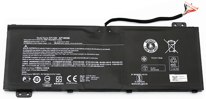 PC batteri Erstatning for Acer N1812 