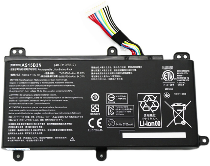 Laptop Battery Replacement for acer 4ICR19/66-2 