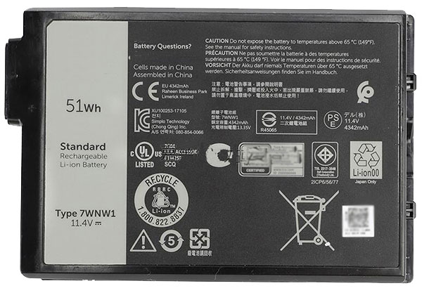 Notebook Akku Ersatz für Dell 7WNW1 