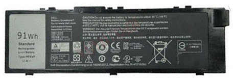 PC batteri Erstatning for Dell Precision-17-7510-Series 