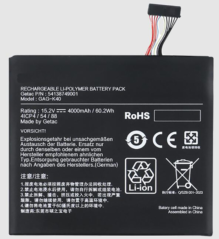 bateria do portátil substituição para GETAC 541387490001 