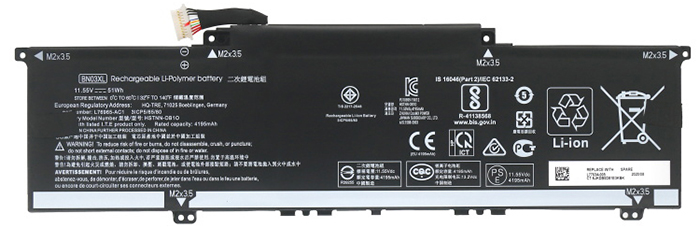 PC batteri Erstatning for HP L76965-2C1 