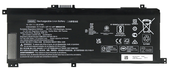Baterai laptop penggantian untuk hp ENVY-X360-15-ds0000na 