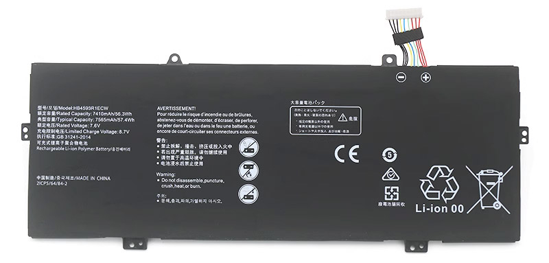 bateria do portátil substituição para HUAWEI HB4593R1ECW-22A 