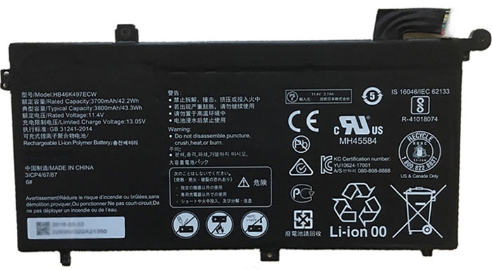Baterai laptop penggantian untuk HUAWEI MRC-WX0 