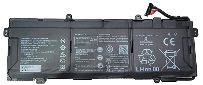 bateria do portátil substituição para HUAWEI HB5881P1EEW-31C 