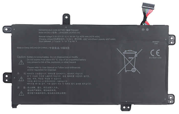 PC batteri Erstatning for LG LBX822BM 