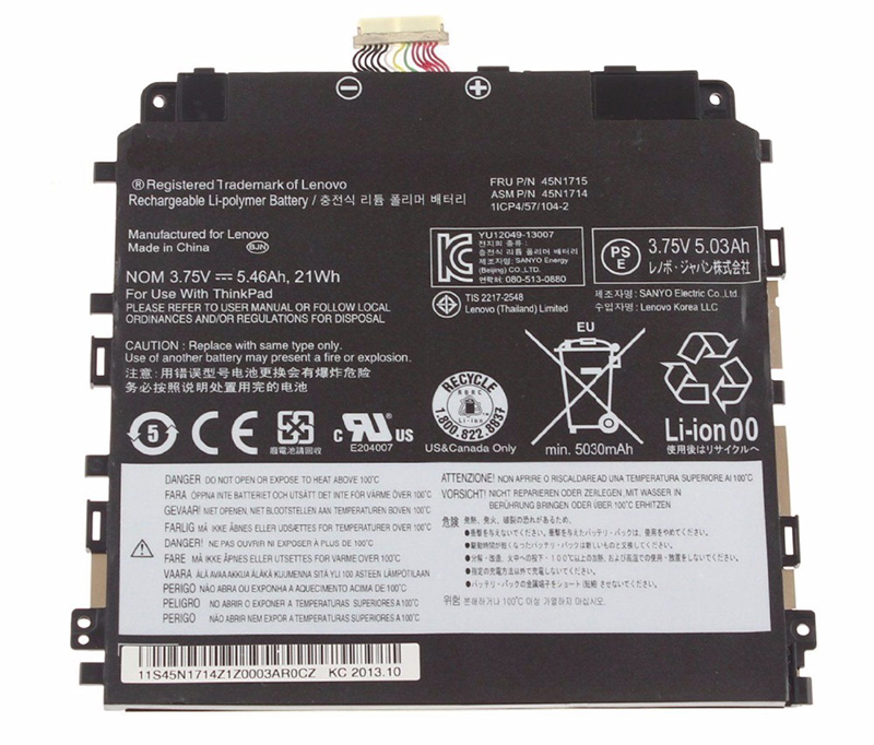 Baterai laptop penggantian untuk Lenovo 45N1716 