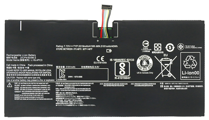 Laptop baterya kapalit para sa Lenovo Miix-720 