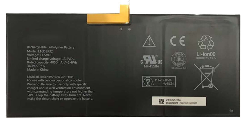 bateria do portátil substituição para LENOVO L16D3P32 