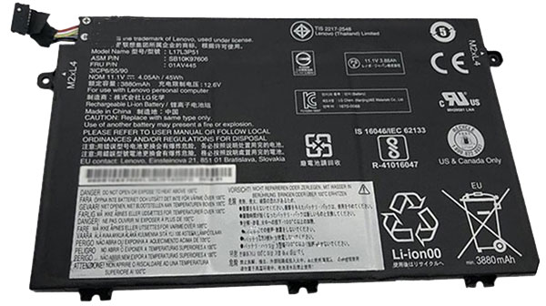 Baterai laptop penggantian untuk lenovo L17L3P52 