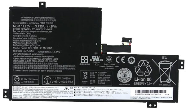 Baterai laptop penggantian untuk LENOVO L17L3PB0 
