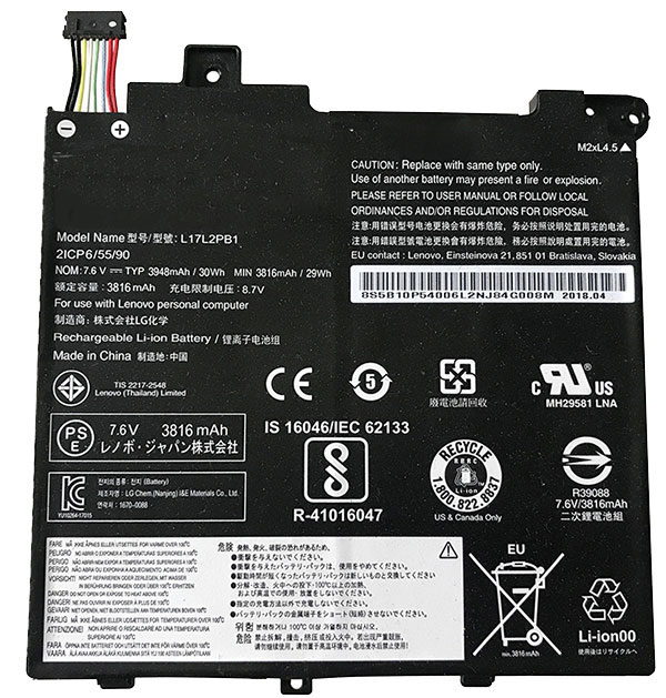 Laptop Battery Replacement for lenovo L17C2PB1 