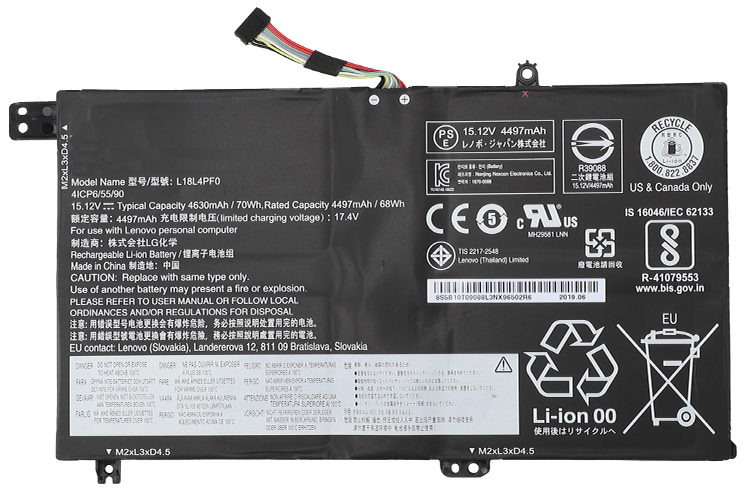 Baterai laptop penggantian untuk LENOVO 5B10W67209 