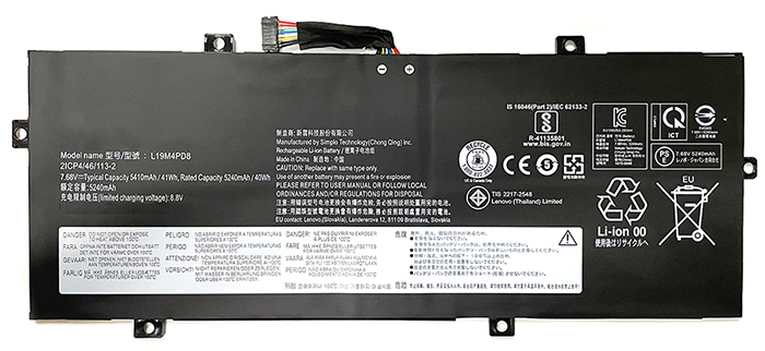 PC batteri Erstatning for Lenovo L19M4PD8 