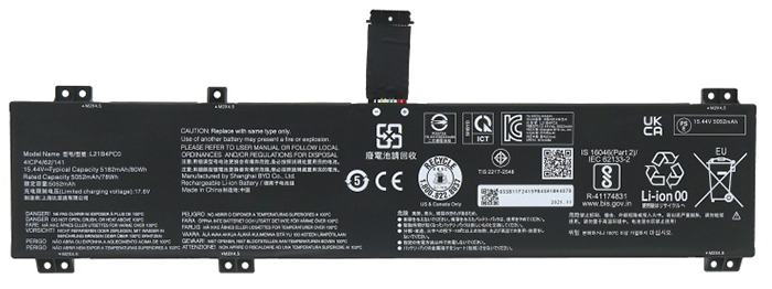 Baterai laptop penggantian untuk LENOVO Y9000K-2022 Baterai laptop penggantian untuk LENOVO Y9000K-2022