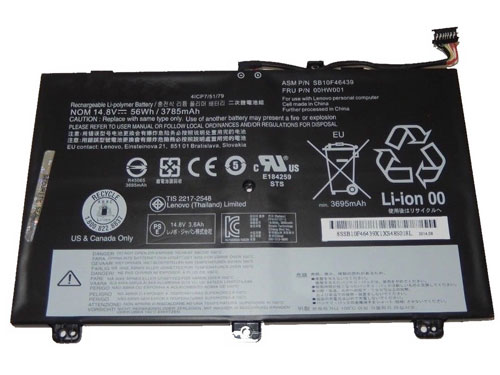 Baterai laptop penggantian untuk Lenovo 00HW000 
