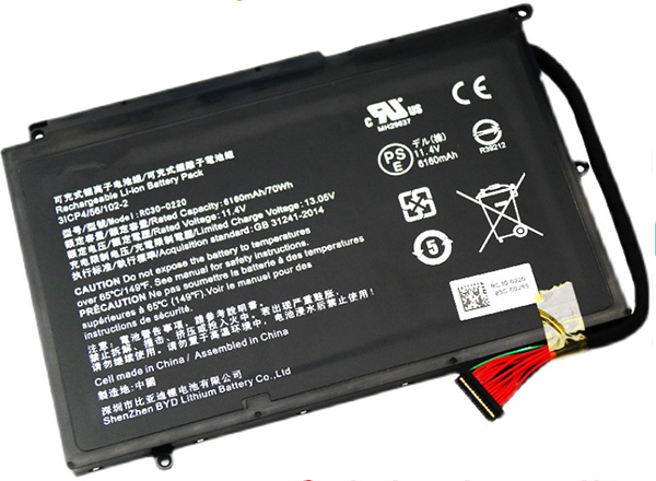 bateria do portátil substituição para RAZER RZ09-02202E75 